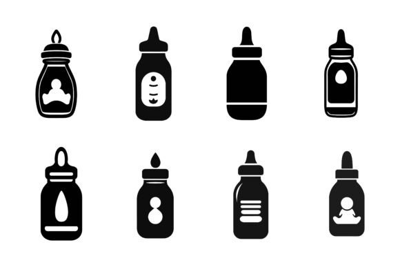 Baby Milk Bottle Icon Set: A Practical Resource for Designers and Parents Alike