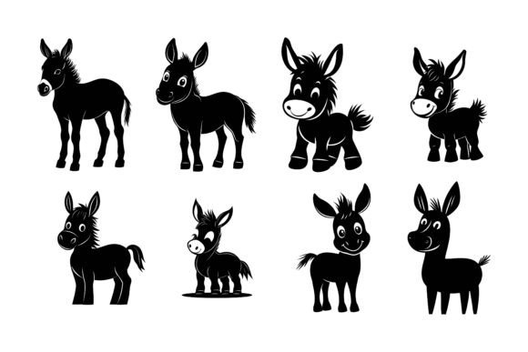 Donkey Icon Line Set: Versatile Graphic Assets That Adapt to Your Creative Workflow