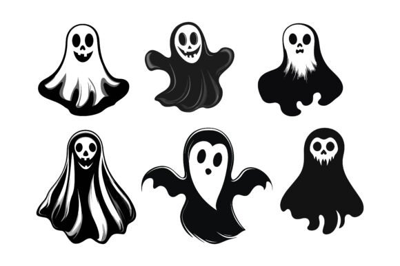 Funny Cute Halloween Ghosts for Creative Projects