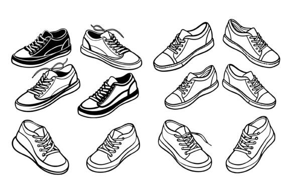 Men's Boots and Shoes Set for Versatile Design Projects