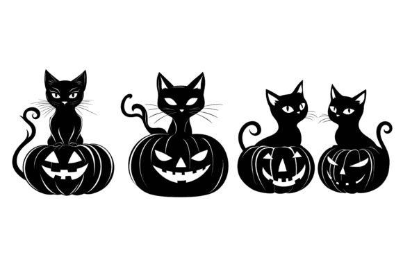 Set of Black Cats: Integrating AI EPS Illustrations into Your Creative Workflow